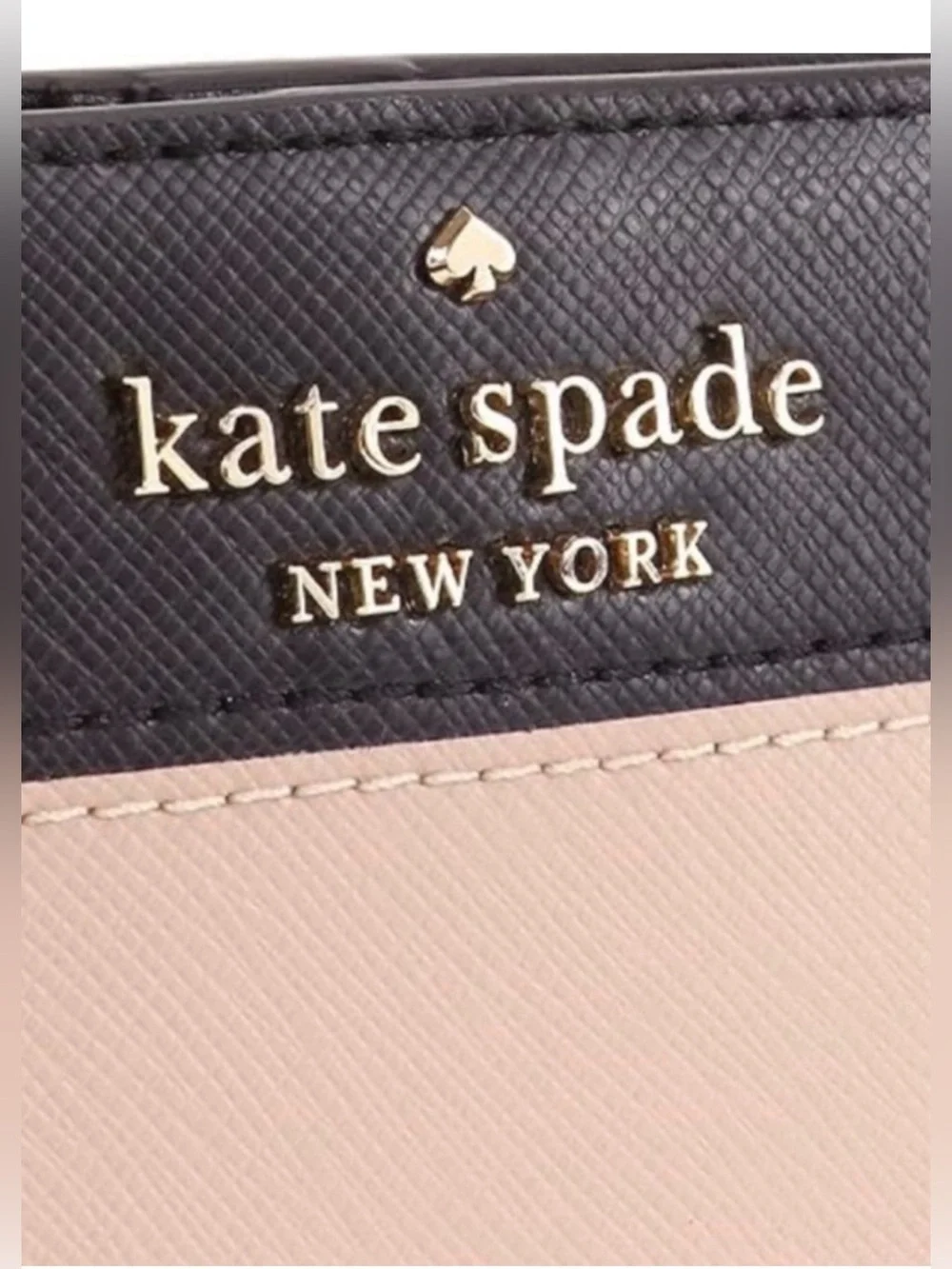 kate spade black and blush pink leather continental wallet